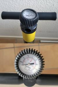 BRAVO - SUP Handpumpe für aufblasbare Boards - mit Manometer - gebraucht mit Mangel