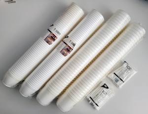 190 Stück Kunststoff-Kaffeetassen 0,18 / 0,25 l + ca. 150 Stück Rührstäbchen