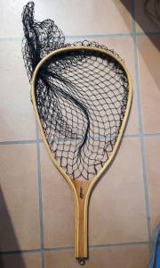 JENZI - Watkescher mit Holzrahmen / Holzgriff - ca. 38 x 26 cm