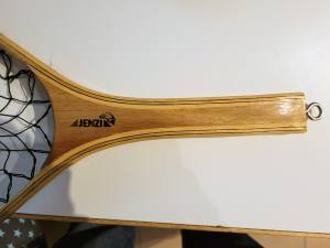 JENZI - Watkescher mit Holzrahmen / Holzgriff - ca. 38 x 26 cm