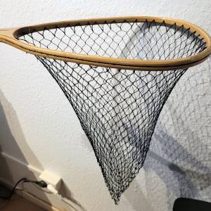 JENZI - Watkescher mit Holzrahmen / Holzgriff - ca. 38 x 26 cm