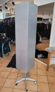 Lochblechständer, Lochwand-Bodenständer - viereckig - drehbar - 195 cm hoch