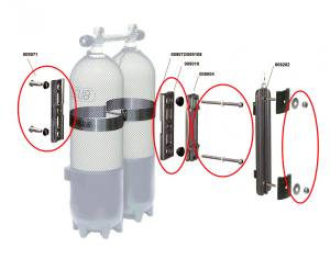 METALSUB - Permanent Backpack System mit Blockplatte - Set 2-13083