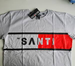 SANTI - After Dive Herren T-Shirt - Einzelstück - grau mit Print - Größe 3XL