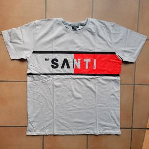 SANTI - After Dive Herren T-Shirt - Einzelstück - grau mit Print - Größe 3XL