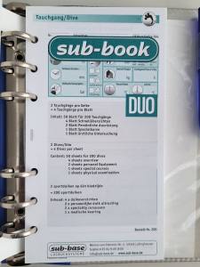 SUB-BASE - Sub-book light - Taucherlogbuch mit verschiedenen Einlagen