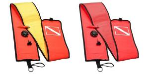 Tauchsportvertretungen - Bungee Boje mit Ventil - 147 cm - orange oder gelb/orange