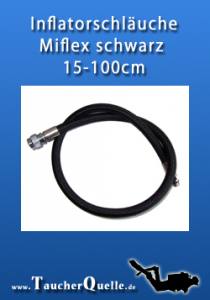 Inflatorschläuche Miflex schwarz 15-100cm
