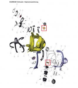 Apeks/OTS Guardian - 2 x Membrane Rückschlagventil - Ersatzteil Vollgesichtsmaske