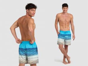 ARENA - Badeshorts Herren Placed Print - Herren Badehose, Strandboxershorts