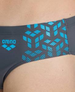 ARENA - Kikko V Swim Briefs - Herren Badehose, Slip - grau-türkis - UPF50+