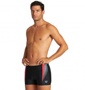 ARENA - Threefold Short - Herren Badehose, schwarz/schwarz/anguria - UPF50+