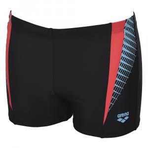 ARENA - Threefold Short - Herren Badehose, schwarz/schwarz/anguria - UPF50+