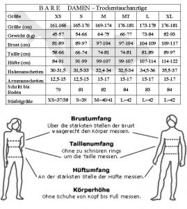 BARE CD4 Pro Dry Lady, Restgröße XL mit Metallrückenreißverschluss