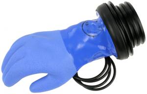 Checkup Trockentauchhandschuh- Ringsystem, Handschuh blau, festes Futter