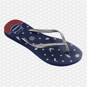 Havaianas - Slim Nautical navy/silver - Zehenstegsandalen Damen - Größen siehe Beschreibung