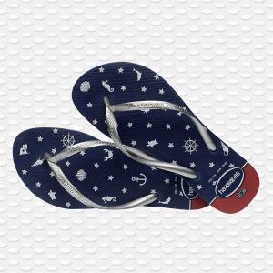 Havaianas - Slim Nautical navy/silver - Zehenstegsandalen Damen - Größen siehe Beschreibung