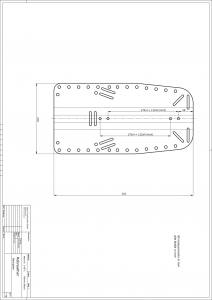 HESER - Aluminium Rebreather Backplate 4 mm - mit Harness