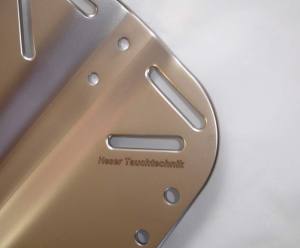 HESER - Rebreather Backplate aus Edelstahl in zwei Stärken: 4 mm, 6 mm