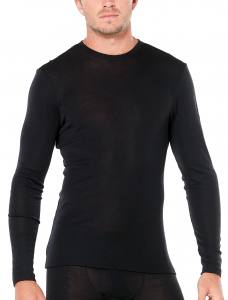 ICEBREAKER - 175 Everyday Long Sleeve Crewe Herren - 175 g/m² Merino - schwarz