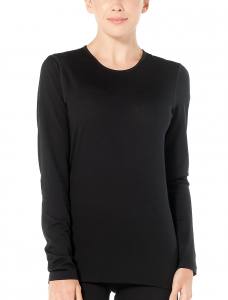 ICEBREAKER - 200 Merino Oasis Langarmshirt Damen - 200 g/m² Merinowolle - schwarz