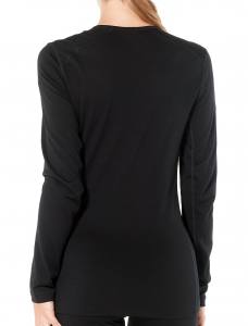 ICEBREAKER - 200 Merino Oasis Langarmshirt Damen - 200 g/m² Merinowolle - schwarz