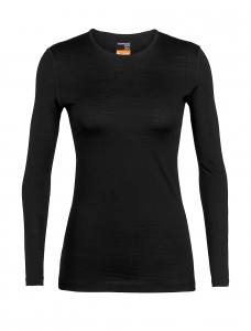 ICEBREAKER - 200 Merino Oasis Langarmshirt Damen - 200 g/m² Merinowolle - schwarz