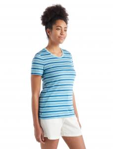 ICEBREAKER - Merino Wave T-Shirt Stripe Damen - 150 g/m² Merinowolle