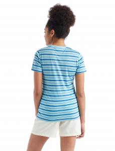 ICEBREAKER - Merino Wave T-Shirt Stripe Damen - 150 g/m² Merinowolle