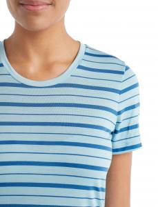 ICEBREAKER - Merino Wave T-Shirt Stripe Damen - 150 g/m² Merinowolle