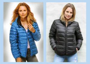 ALVIVO - Daunenjacke mit Kapuze - Steppjacke Damen - Restgrößen S/ L / 2XL