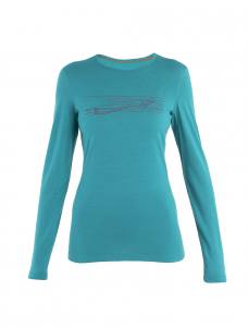 ICEBREAKER - Oasis Langarmshirt Ski Stripes Damen - 200 g/m² Merinowolle