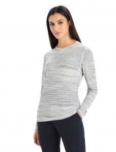 ICEBREAKER - Oasis Langarmshirt Ski Tracks Damen - 200 g/m² Merinowolle