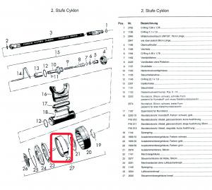 POSEIDON - Cyklon 5000, 2. Stufe - Membrangehäuse - Ersatzteil, gebraucht