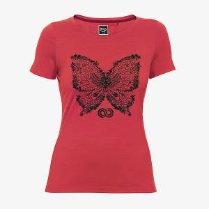 REDA Rewoolution - PAPILLON - Womens Merino Graphic T-Shirt SS - 140 g/m²