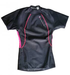 SHARKSKIN - Chillproof Short Sleeve Woman - schwarz-pink - Funktionskleidung Wassersport